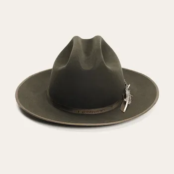 Зимняя шерстяная фетровая шляпа-панама с лентой из перьев, теплая фетровая шляпа из чистой шерсти, винтажная джазовая шляпа с вентиляцией дыхательных путей для мужчин и женщин 16
