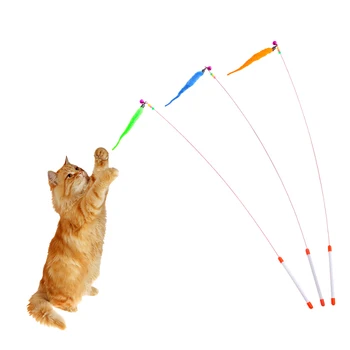 Игрушка для кошек из стальной проволоки, разноцветная гусеница, палочка для объятий, складное хранилище, интерактивные игровые принадлежности для домашних животных 18