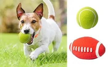 Игрушки Для Прорезывания Зубов Dog Chew Anti Bite Интерактивная Резиновая Игрушка Для Жевания С Писклявым Звучанием Football Футбольные Собаки Латексный Тренировочный Мяч Для Щенка 18