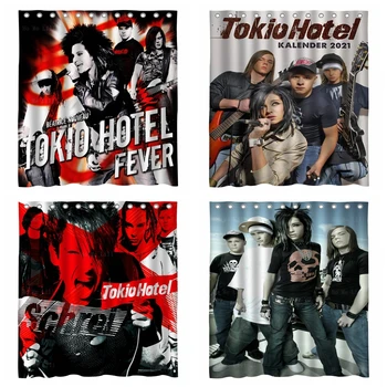 Известная немецкая рок-группа Tokio Hotel Fever Schrei Постер музыкального альбома Занавеска для душа Декор ванной комнаты 6