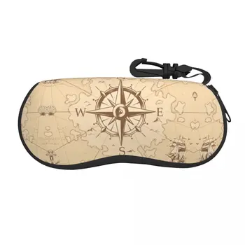 Изготовленный на заказ винтажный футляр для очков в виде пиратской карты, модный морской компас, футляр для очков в морском стиле, Футляр для солнцезащитных очков, Защитная коробка 16