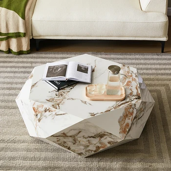Импортированный чайный столик Amazon green Rock, роскошный дизайн, ромбовидный светильник, роскошная гостиная, низкий журнальный столик 1