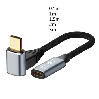 Кабель USB C C1FB, Кабель Зарядного устройства USB Type C Мощностью 100 Вт, Шнур Для быстрой зарядки Под Прямым углом, Без оплетки, 10 Гбит / с, Зарядный кабель USB 3.1 Gen2 20