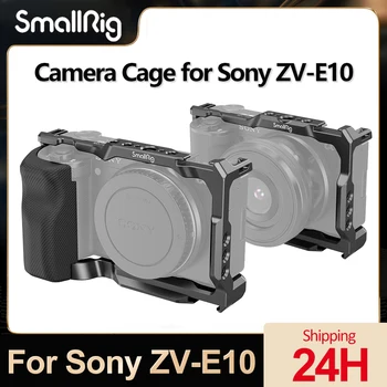 Клетка для камеры SmallRig для Sony ZV-E10 Ручной Комплект Птичьей Клетки с Силиконовой Ручкой для клетки и Быстроразъемной Пластиной Arca для Sony ZVE10 17