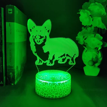 Ковбой Бибоп Вельш Корги Эйн 3D Ночник Японская Анимированная Лавовая Лампа Декор Комнаты Милый Подарок На День Рождения Ковбой Бибоп Персонажи Собака 4