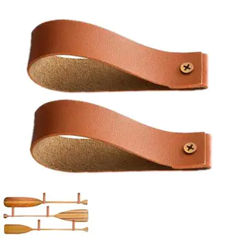 Кожаный Настенный крючок из коррозионностойкой искусственной кожи, Настенные ремни, настенная веревка для одежды и полотенец 2