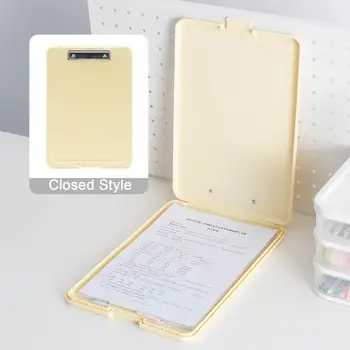 Компактная коробка для файлов Портативный буфер обмена для хранения с держателем ручки Легкая коробка для файлов для организации домашнего школьного офиса 16