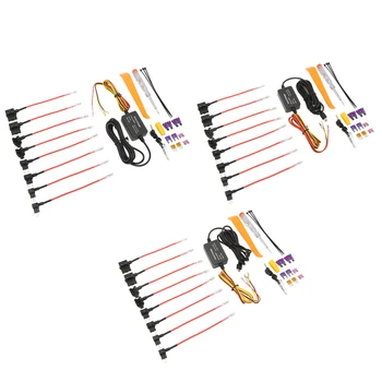 Комплект жестких проводов для видеорегистраторов с защитой от перегрузки по току, непрерывный источник питания от 12 В до 28 В до 5 В, безопасный комплект жестких проводов USB для зеркальной камеры 11