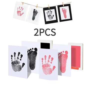 Комплект из 2 ПРЕДМЕТОВ Для Новорожденных DIY Handprint Footprint Kit Чернильные Подушечки Фоторамка Отпечаток Руки Сувенир Для Малышей И Отпечаток Лапы Кошки Собаки Для Домашних Животных