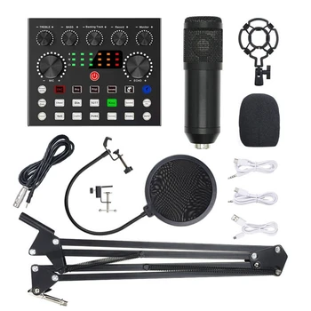 Комплекты микрофонов BM800 с картой живого звучания, подвесным ножничным кронштейном, амортизатором и фильтром для студийной записи 4