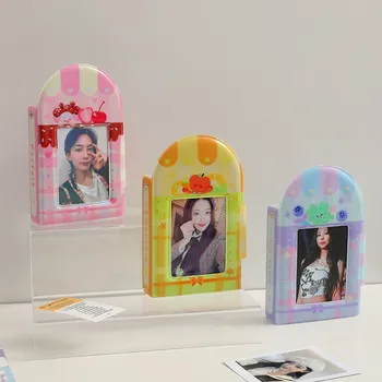 Корейский летний 3-дюймовый держатель для фотокарточек, выдалбливают фотоальбом Girl One Grid idol, Буклет для хранения небольших карточек, Буклет Студенческих карточек 3