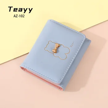 Короткий женский кошелек 2023, новая мода, универсальная сумка с улучшенной текстурой, Модный короткий кошелек из мультфильма Аниме