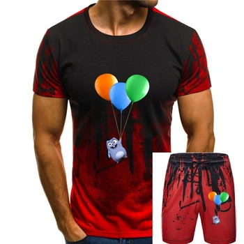 Красочные футболки с воздушными шарами, Озорной Лемминг, Футболки с милыми животными для мужчин, Молодежная футболка с аниме для мальчиков, Весенняя бесплатная доставка 10