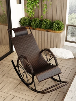 Кресло-качалка Сетчатое Красное кресло-качалка для взрослых, Кресло для отдыха на балконе, Прохладное кресло для семейного отдыха на открытом воздухе, кресло-трость без ленивого сна 19