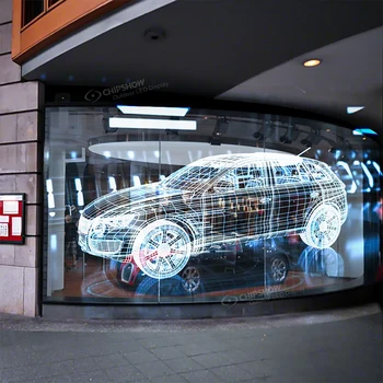 Крытая прозрачная рекламная Видеостенная панель большого торгового центра с креативным светодиодным дисплеем