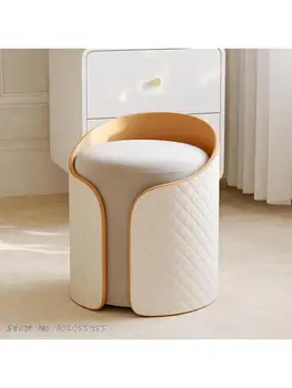 Легкий роскошный туалетный стул простой современный дом спальня туалетный столик стул чистый красный Син крем свернуть макияж стул 12