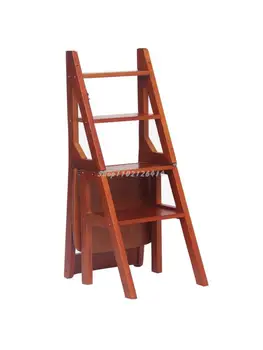 Лестничный стул из массива дерева, домашний лестничный стул, складной табурет-стремянка двойного назначения, удобная лестница с педалью для подъема в помещении 18