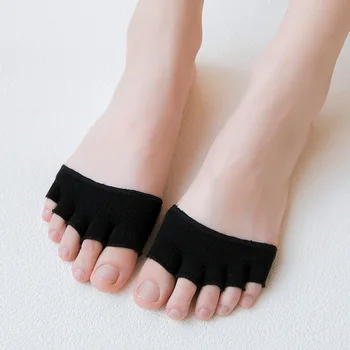 Летние тонкие носки с пятью пальцами на половину ладони, носки-лодочки, женские невидимые носки для передней части стопы с мелким вырезом, Носки с открытым носком на половину пальца 2023 г. 11