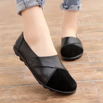 Летняя женская обувь 2023 Модная повседневная обувь из мягкой натуральной кожи на плоской подошве, удобные роскошные лоферы, кроссовки для женщин 7