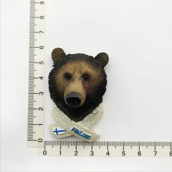 Магниты на Холодильник с головой финского бурого медведя Для Путешествий 3D Мемориальный Магнитный Холодильник 10