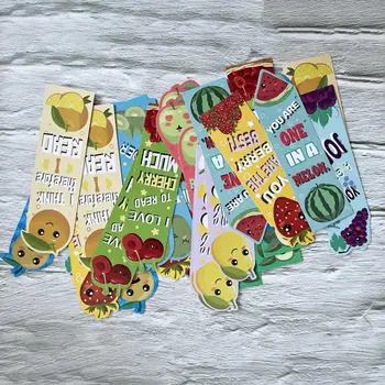 Милые забавные закладки для детей с фруктовой тематикой, Ароматизированные Закладки, поощряющие чтение с длительными ароматами для детей для детей 9