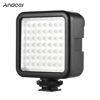 Мини-Камера Andoer W49 LED Panel Light Dimmable Camcorder Video Lighting С Адаптером для Крепления на Башмак для Canon Nikon Sony A7 DSLR 6