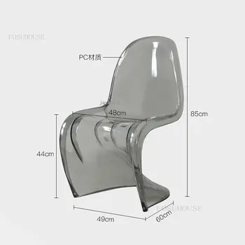 Минималистичные Пластиковые Обеденные Стулья Кристально Прозрачная Мебель для столовой Креативный Скандинавский Обеденный стул для Гостиной F 13