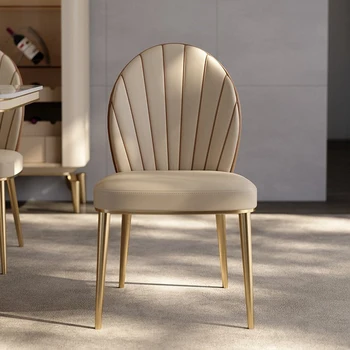 Минималистичный обеденный стул домашний стул из нержавеющей стали легкий роскошный простой скандинавский дизайнерский стул с высококачественным подлокотником 1