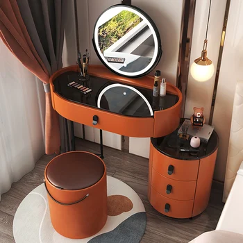 Многофункциональный косметический столик для маленькой квартиры, туалетный столик, современный комод, зеркало для спальни со светодиодной подсветкой, товары для дома Schminktisch 5