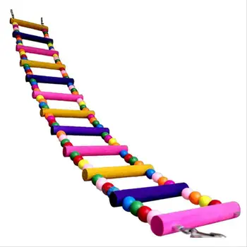 Многоцветная лестница-мостик, игрушка для скалолазания волнистого попугайчика, игрушка для укуса, качели для попугайчика, игрушка для птиц, принадлежности для птиц ручной работы 8