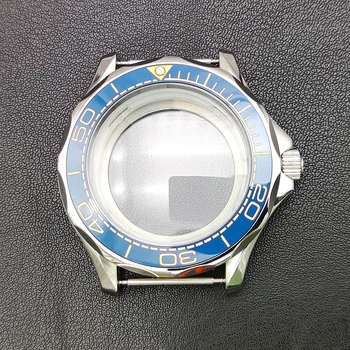 Мода 41 мм Подходит для механизма Nh35 / 36 / 4R Модифицированные часы Корпус часов из нержавеющей стали Размер керамического кольца Прозрачная крышка 1