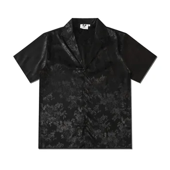 Мода Y2K Мужская Оверсайз Винтажная Рубашка С Цветочным Принтом Летняя Новая Пляжная Рубашка С Коротким Рукавом Мужские Черные Рубашки Camisa Hawaiana Hombre 19