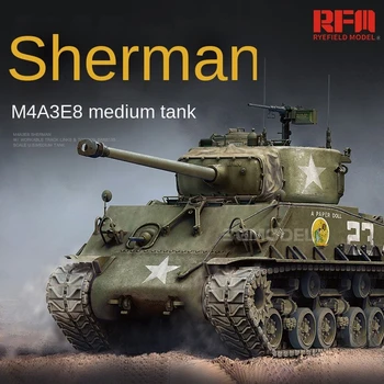 Модель Ryefield DIY military assembly tank model kit RM-5028 1/35 Средний танк США M4A3E8 Sherman 8