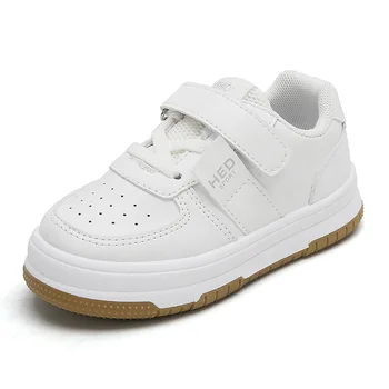Модная детская обувь на платформе, Полностью белые Кроссовки для девочек, Повседневная обувь для мальчиков, Весенне-осенняя Вулканизированная Обувь для детей G03213 11