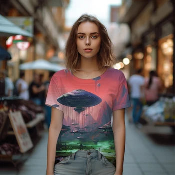 Модная женская футболка с 3D-печатью, новая повседневная и удобная футболка, популярная на улице футболка, Спортивная футболка для фитнеса на открытом воздухе 6