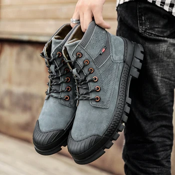 Модная мужская повседневная обувь, осенне-зимняя спортивная обувь Zhongbang, студенческая обувь, нескользящие и износостойкие уличные ботинки 16