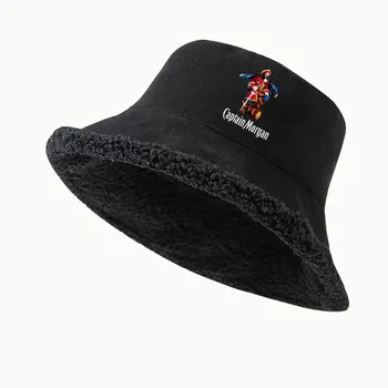 Модная теплая панама из искусственной замши, однотонная кепка Капитана Моргана, обратимая кепка рыбака из искусственной шерсти для мальчиков, осенняя ветрозащитная панама 19