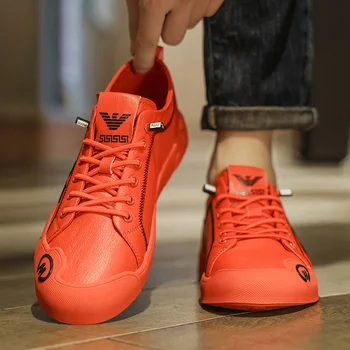 Модные красные мужские туфли с вышивкой, дизайнерские кроссовки из натуральной кожи, обувь для скейтбординга, мужские брендовые кроссовки Zapatillas De Skate 15