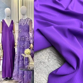 Модный бренд Pure Purple стрейч-жаккардовая шелковая ткань Роскошная серия Комплект для платья-рубашки Дизайнерский бренд Ткань Текстильная ткань тканая 14