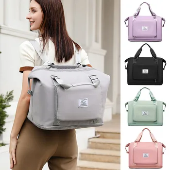 Модный рюкзак для спортзала, женские Новые портативные спортивные сумки через плечо, Уличная Складная Оксфордская спортивная сумка для путешествий, сумка для выходных 9