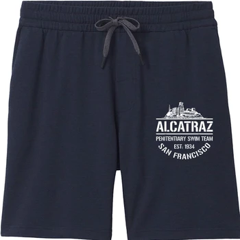Мужские шорты Alcatraz Penitential Swim Team San Francisco cool Family cool cool для мужчин из хлопка cool cool Casual Дешево 15
