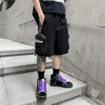 Мужские шорты-карго С завязками спереди, большой карман, спортивные пятые брюки с эластичным поясом на талии 17