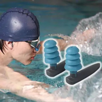 Мягкие силиконовые беруши для плавания, удобные водонепроницаемые наушники с шумоподавлением, многоразовые наушники для защиты слуха 13
