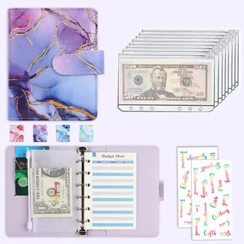 Набор бюджетных конвертов для ноутбука из искусственной кожи A7, система конвертов для наличных, с карманами для денег, органайзер для бюджетных купюр 18
