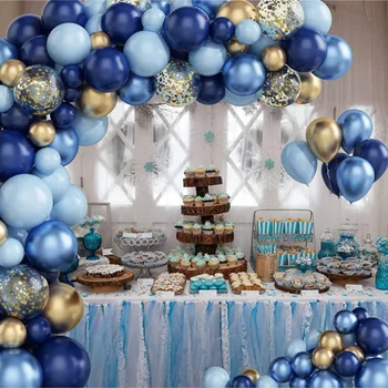 Набор металлических воздушных шаров-гирлянд, арка из золотых конфетти, украшение для вечеринки по случаю дня рождения, детская свадьба, День рождения, душа ребенка, мальчик 14