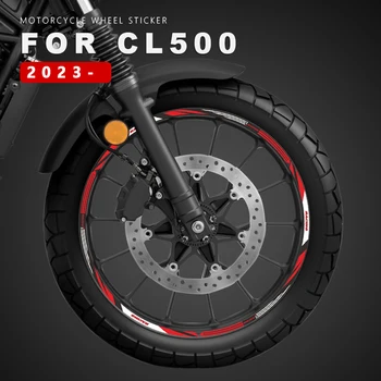 Наклейка на колесо мотоцикла Водонепроницаемая Наклейка на обод в полоску 19-17 Дюймов для Honda CL500 2023 Аксессуары Запчасти для скремблера CL 500 2022 3