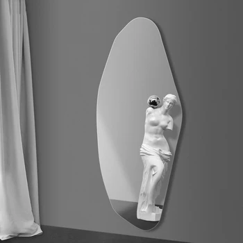 Настенное зеркало для душа нестандартной формы, креативное зеркало для макияжа, настенное подвесное зеркало современного дизайна Espejo Redondo, эстетичный декор комнаты 9