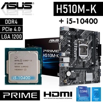 Настольный процессор i5 10400 + комбинированный комплект материнской платы Prime H510M K LGA1200 D4 PCIe4.0 Placa-Mãe 6-Ядерный 12-потоковый процессор Intel 16