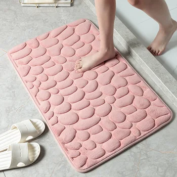 Нескользящие ковры Коврик для ванной с тиснением в виде булыжника, коврик для ванной, коврик для душа, коврик для ног из пены с эффектом памяти 12