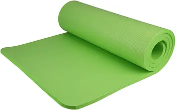 Нескользящий толстый коврик для йоги 1/2 дюйма. Толстый, с ремешком для переноски, зеленый, 400-151 20